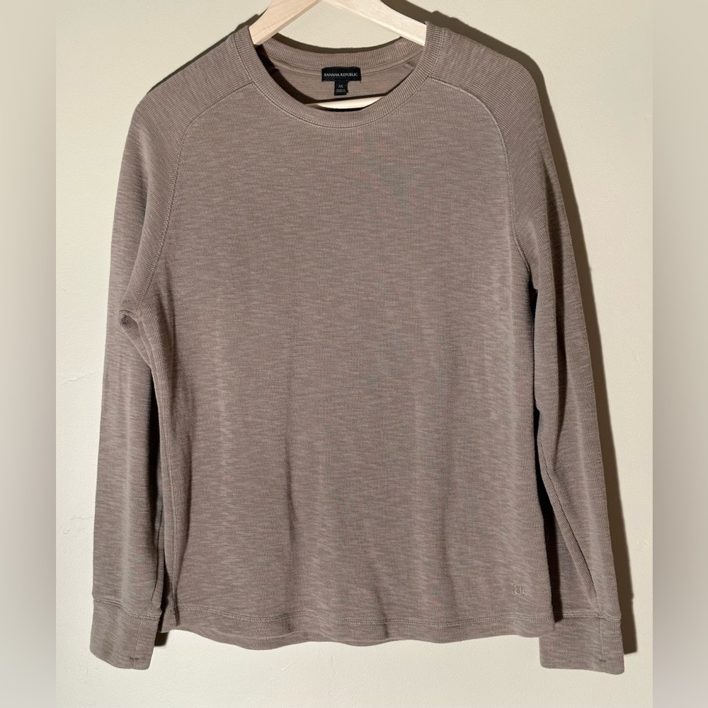 Banana Republic Crewneck Sweater Men’s Medium Taupe Textured